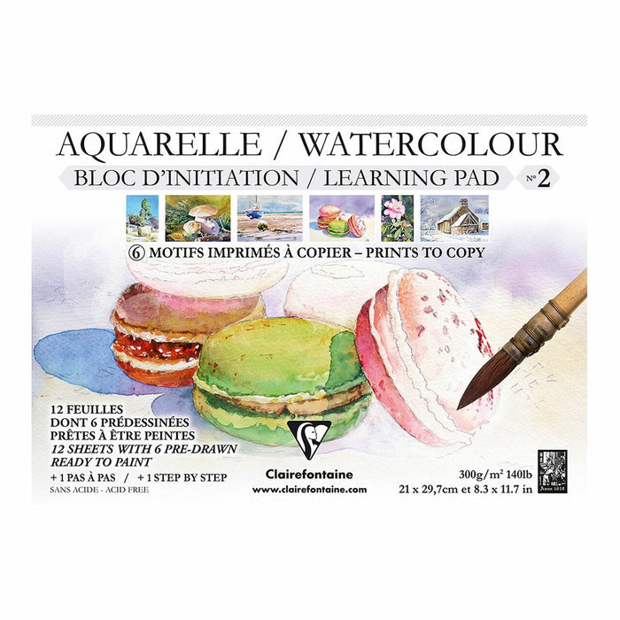 Etival A4 300gsm Macaroons Design Watercolour Pad, 12 Sheets FPC96099C