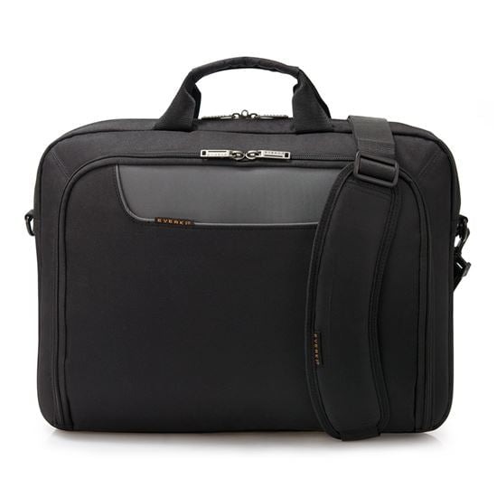 Everki Advance Briefcase 17.3'', Separate Zippered Accessory Pocket, Front Stash Pocket, Trolley Handle Pass-through Strap, Ergonomic Shoulder Pad CDEKB407NCH17