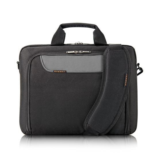 Everki Advance Briefcase, Fits 13''-14.1'', Separate Zippered Accessory Pocket, Front Stash Pocket, Trolley Handle Pass-through Strap, Ergonomic Shoulder Pad CDEKB407NCH14