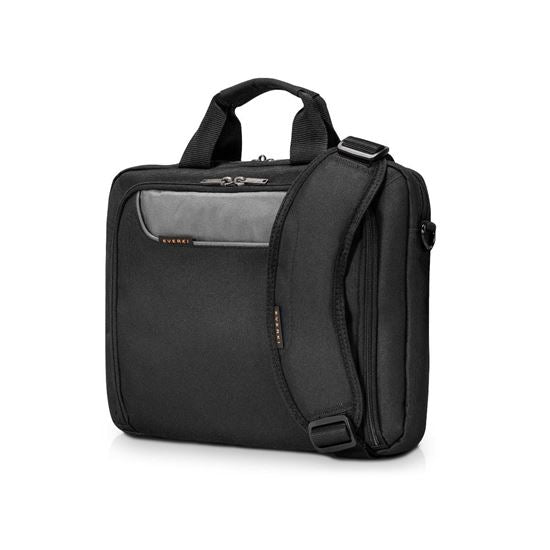 EVERKI Advance ECO Briefcase 13-14" Separate Zippered Accessory Pocket, Front Stash Pocket, Trolley Handle Pass Through Strap, Ergonomic Shoulder Pad. Made with Sustainable Materials! CDEKB407NCH14-ECO