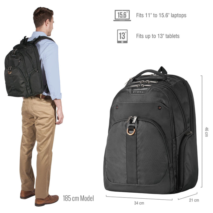 Everki Atlas Checkpoint Friendly Laptop Backpack, 11'' to 15.6'' Adaptable Compartment CDEKP121S15