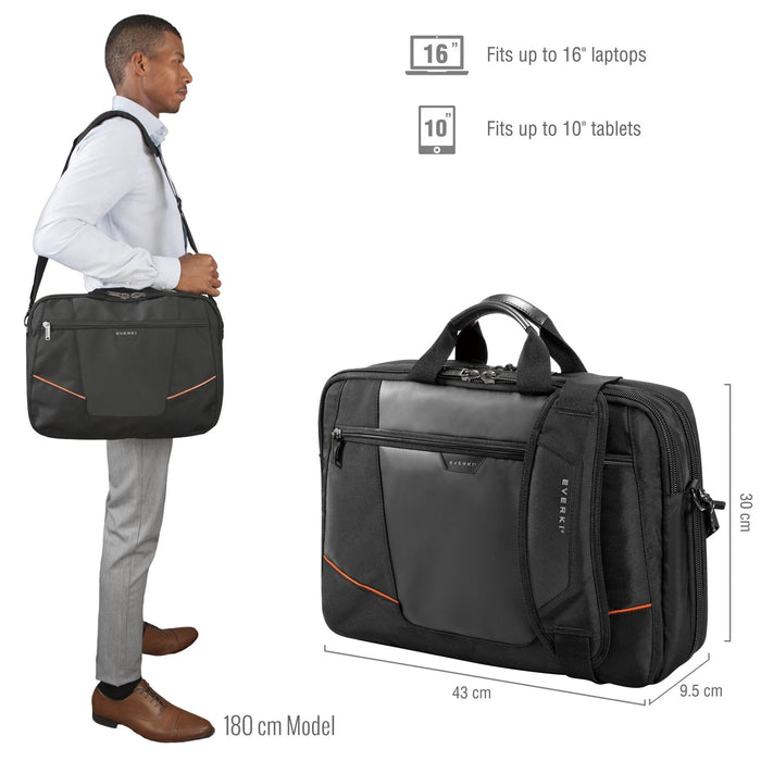 Everki Flight Laptop Briefcase 16'', Checkpoint Friendly, Felt-lined Tablet Pocket, Ergonomic Shoulder Pad CDEKB419