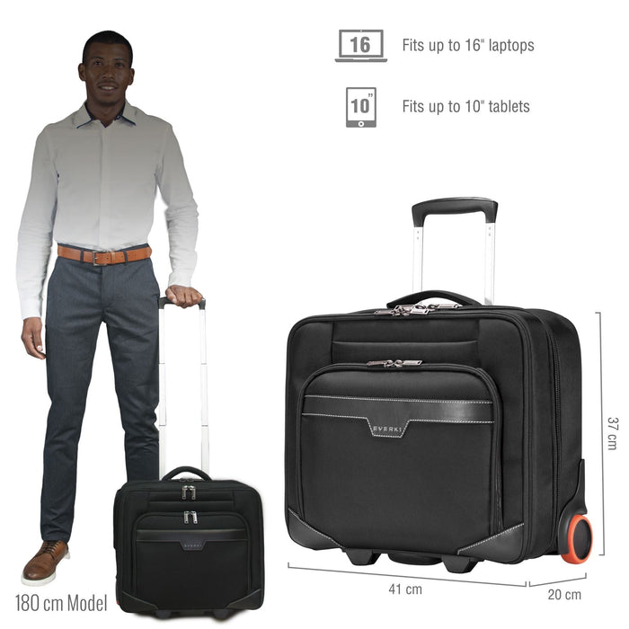 Everki Journey 16'' Laptop Trolley, Magnetic Quick Access Pocket, Trolley Handle Pass-through Strap CDEKB440