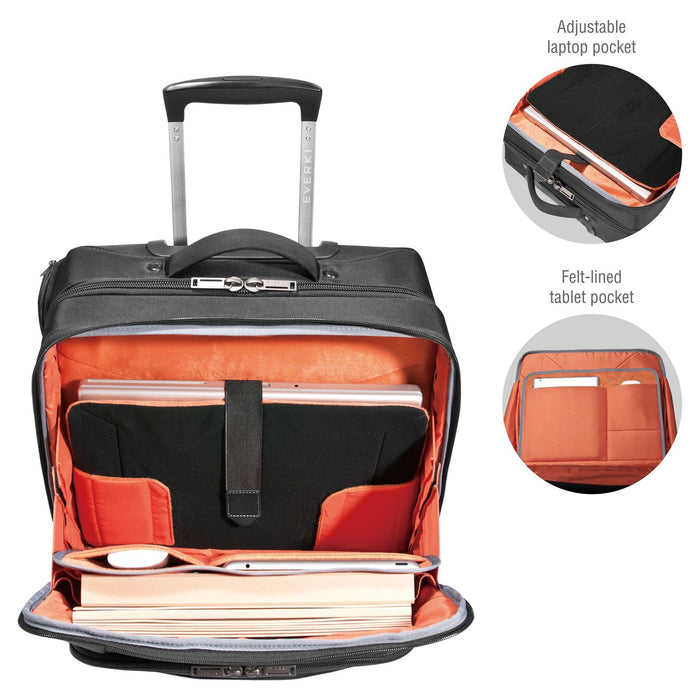 Everki Journey 16'' Laptop Trolley, Magnetic Quick Access Pocket, Trolley Handle Pass-through Strap CDEKB440