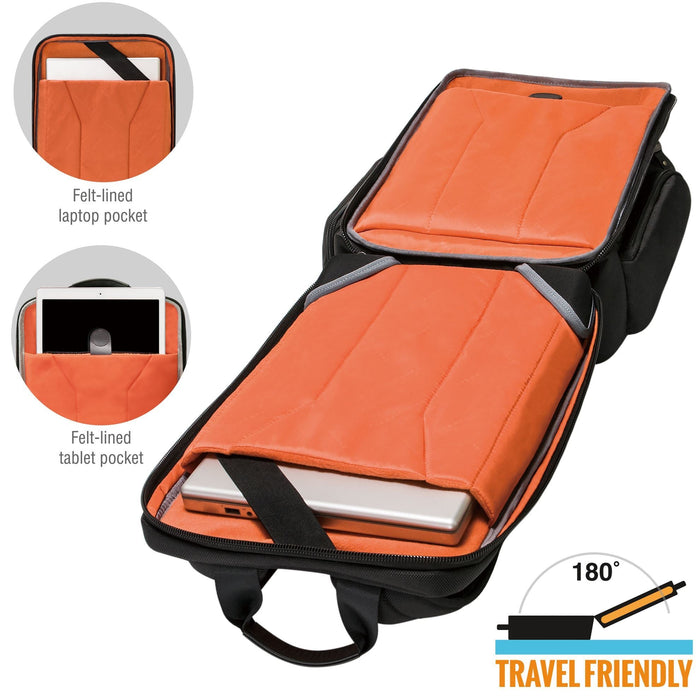 Everki Onyx Laptop Backpack, Up to 15.6'', Travel Friendly, Hard-Shell Quick-Access Sunglass Case, RFID Protection CDEKP132