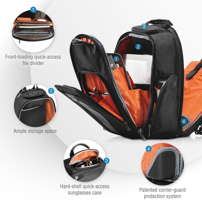 Everki Versa 2 Premium Travel Friendly 15'' Laptop Backpack, Corner-guard Protection, Trolley Handle Pass-through, Felt-lined Tablet Pocket CDEKP127B