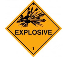 EXPLOSIVE 1 Printed Permanent Adhesive Label 99mm x 99mm x 500 Labels per roll MPH15160