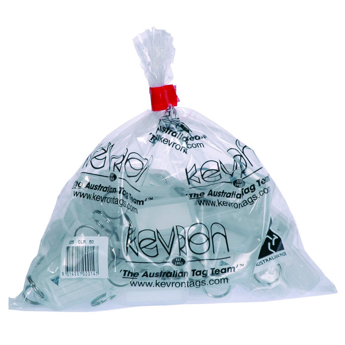 Kevron Key Tag Clear 50's Pack