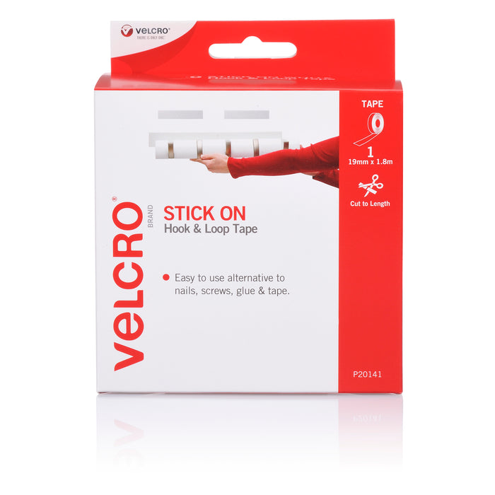 Velcro 19mm x 1.8 Metres White Hook & Loop Tape