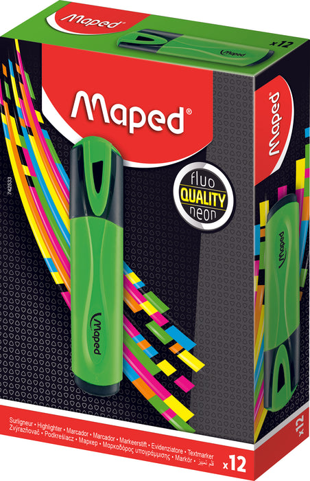 Maped FLUO'PEPS Highlighter Green, Box of 10