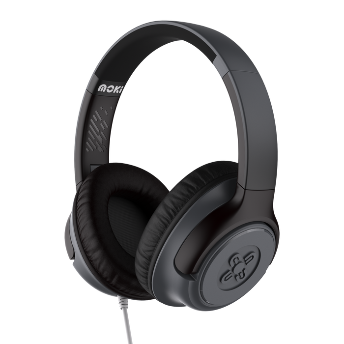 Moki Mixi Type-C Connect Wired Volume Limited Headphones - Black/Grey