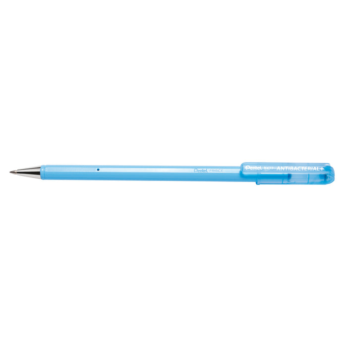 Pentel BK77 Antibacterial 0.7mm Pen - Blue 12's Pack