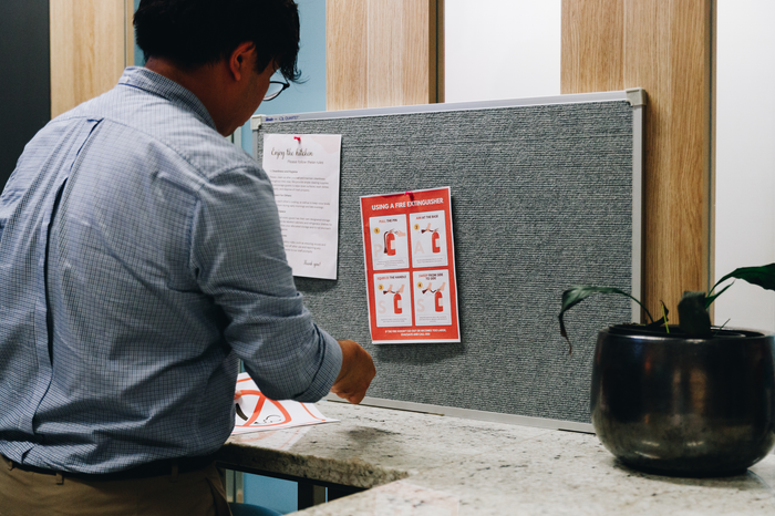 Penrite Aluminium Frame Fabric Bulletin Board 600 x 900mm