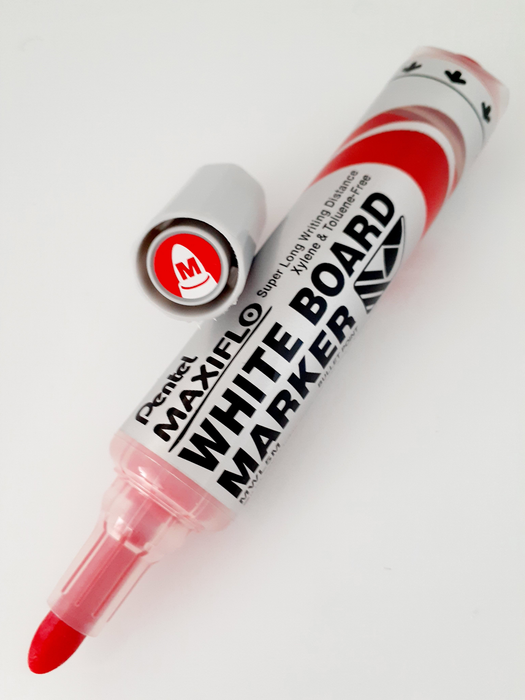 Pentel Maxiflo Whiteboard Marker Fine Tip, Red