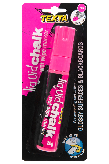Texta Liquid Chalk Marker Wet Wipe Pink