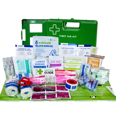 Farming Medium First Aid Kit In Green Plastic Wall Mount Case DTFAKMFGWM
