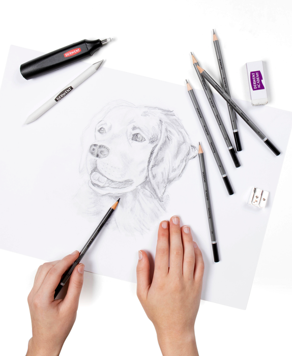 Derwent Academy Sketching Pencil Full Height 6's in Metal Tin