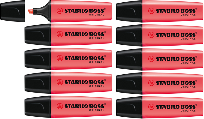 Stabilo Boss Highlighter Red Box of 10