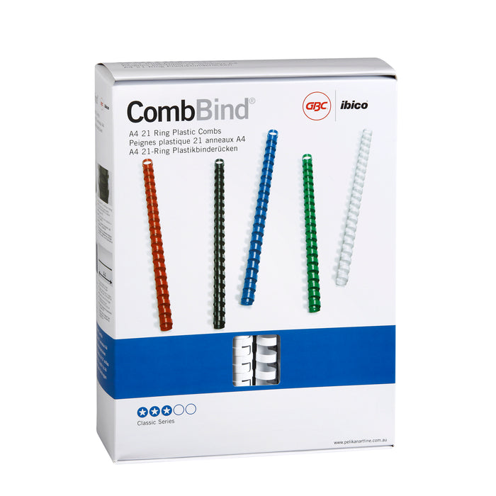 GBC Plastic Binding Comb 16mm, White, 21 Loop, Pack of 100