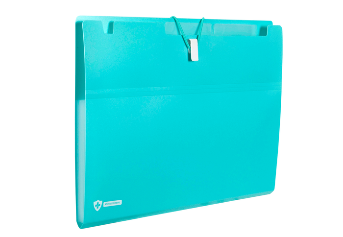 Marbig A4 Professional Series Anitmicrobial Expanding File, 6 Pockets, Blue