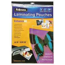 Fellowes A3 Gloss Laminating Pouch 80 micron x 25's FPF5396403