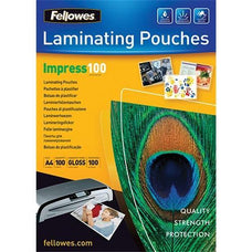 Fellowes A4 Gloss Laminating Pouch 100 micron x 100's FPF5351111
