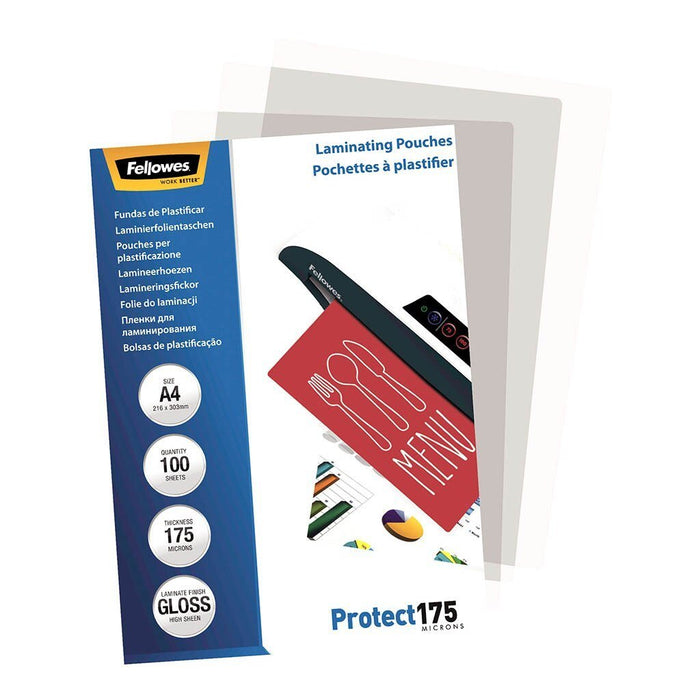 Fellowes A4 Gloss Laminating Pouch 175 micron x 100's FPF5308703