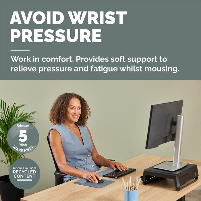 Fellowes Breyta Mouse Pad Wrist Rest, Marine FPF100142557