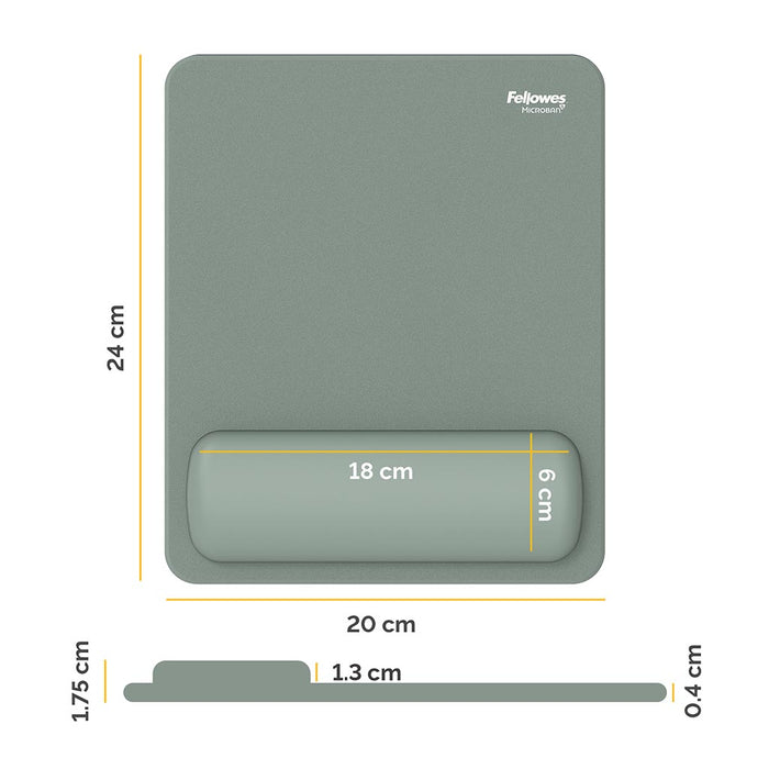 Fellowes Breyta Mouse Pad Wrist Rest, Sage FPF100142558