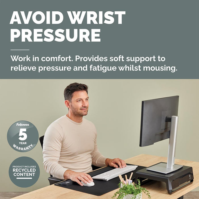 Fellowes Breyta Palm Wrist Rest, Black FPF100142565