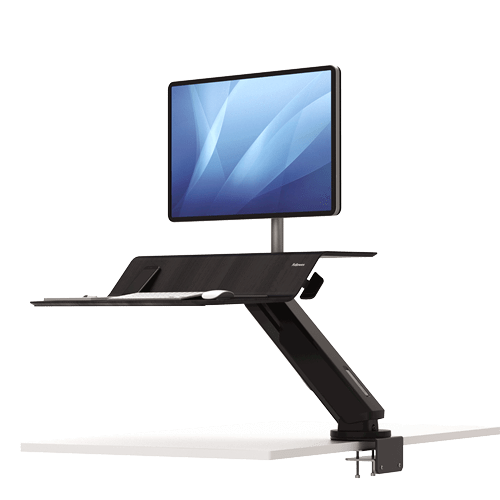 Fellowes Lotus RT Single Monitor Sit Stand Workstation - Black FPF8081501