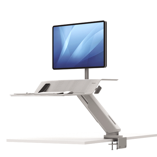 Fellowes Lotus RT Single Monitor Sit Stand Workstation - White FPF8081701