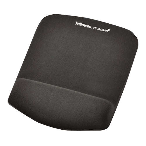 Fellowes Mouse Pad and Wrist Support Plush Touch - Graphite FPF9252201