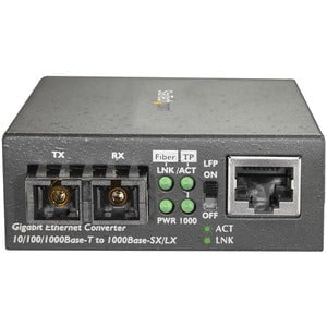 Fiber Media Converter - 1000Base-LX - 10km - Single Mode - Fiber to Ethernet Converter - Fiber to Copper Converter IM4127081