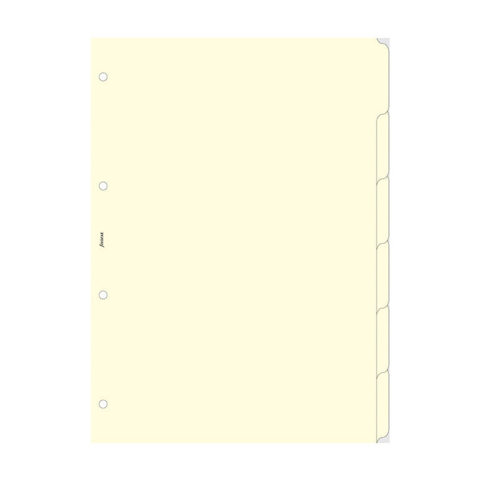 Filofax A4 Cream Blank Index 6 Tabs Refill CXF291683