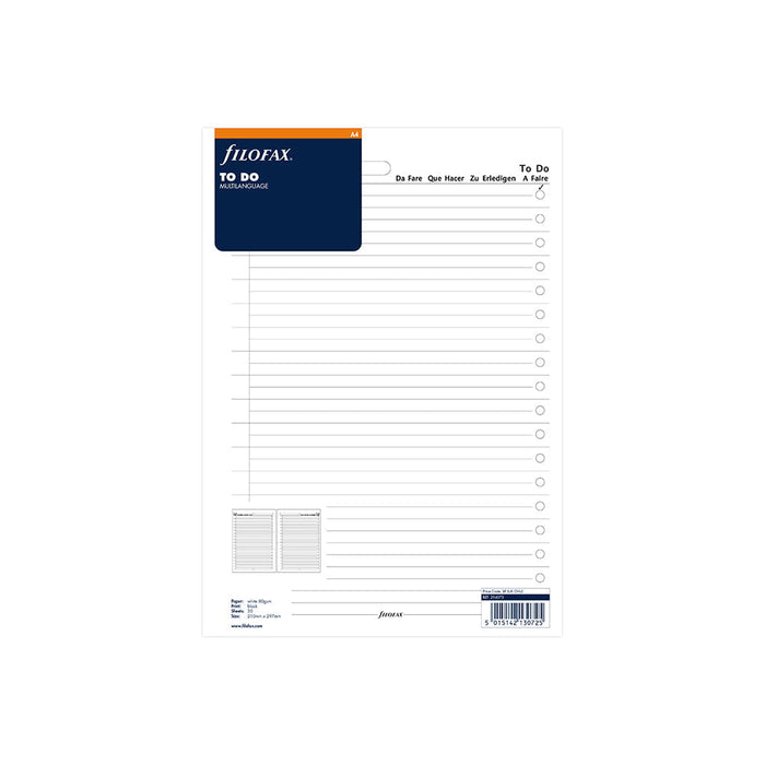 Filofax A4 To Do Pad Refill CXF294073