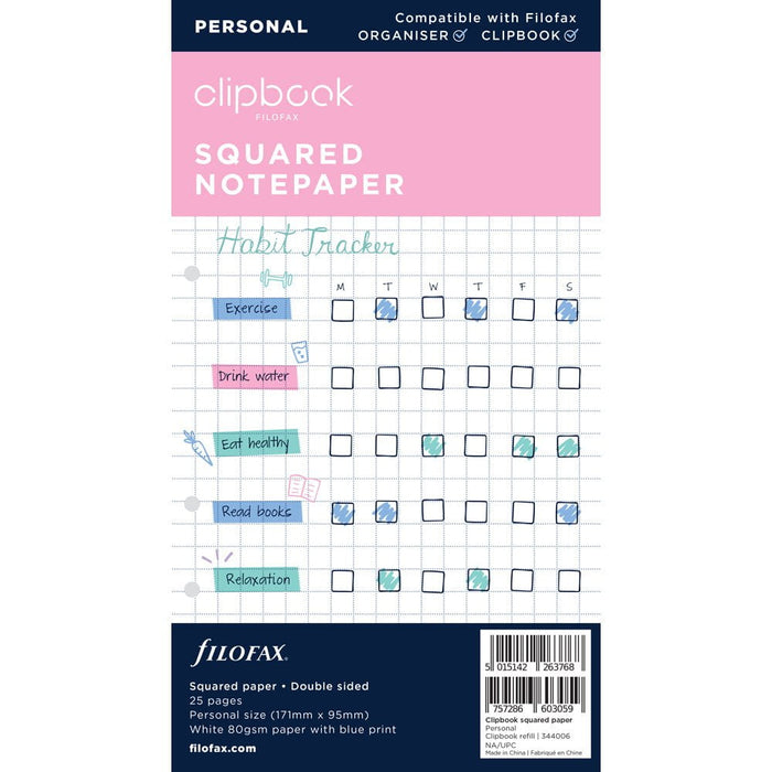 Filofax Clipbook Personal Square Notepad Refill CXF344006