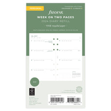 Filofax Eco Week on Two Pages Diary Refill for Personal Folder CXF24-68294