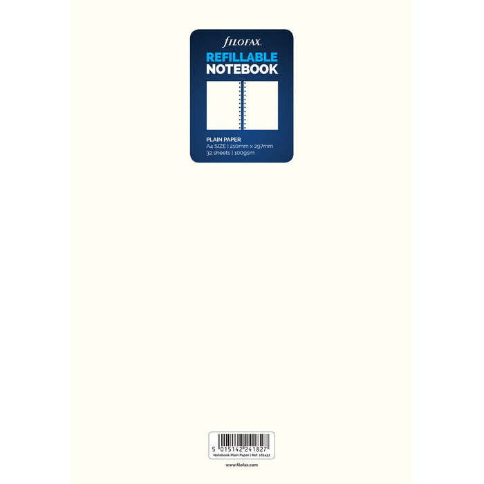 Filofax Notebook A4 White Plain Refill CXF162451