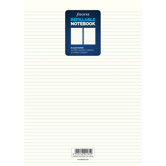 Filofax Notebook A4 White Ruled Refill CXF162008
