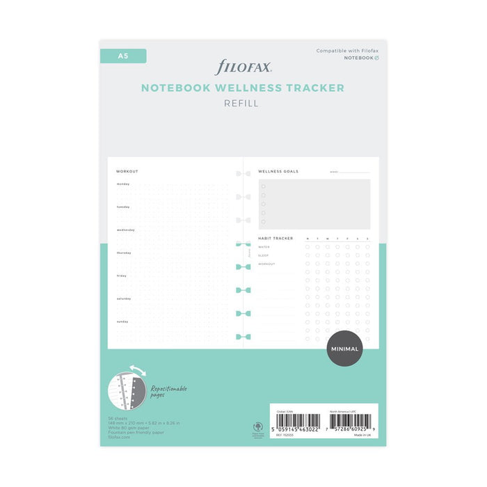 Filofax Notebook A5 Wellness Trackers Refill CXF152033