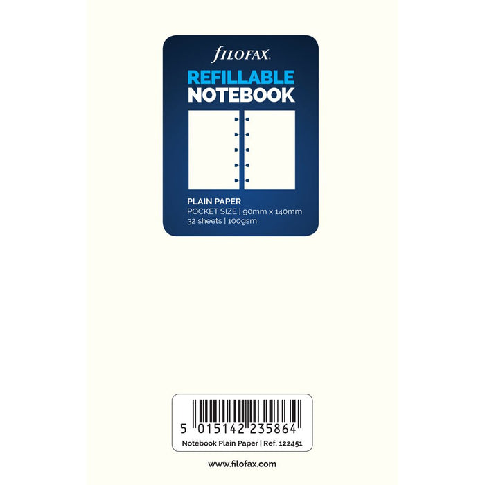 Filofax Notebook Pocket Notes Plain Refill CXF122451