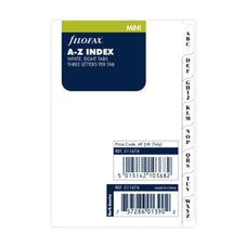 Filofax Organiser Refill Mini Index A-Z (3) Letters/Tab White CXF511674