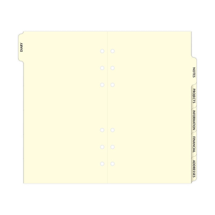 Filofax Personal Subject Index 6 Tab Refill CXF131678