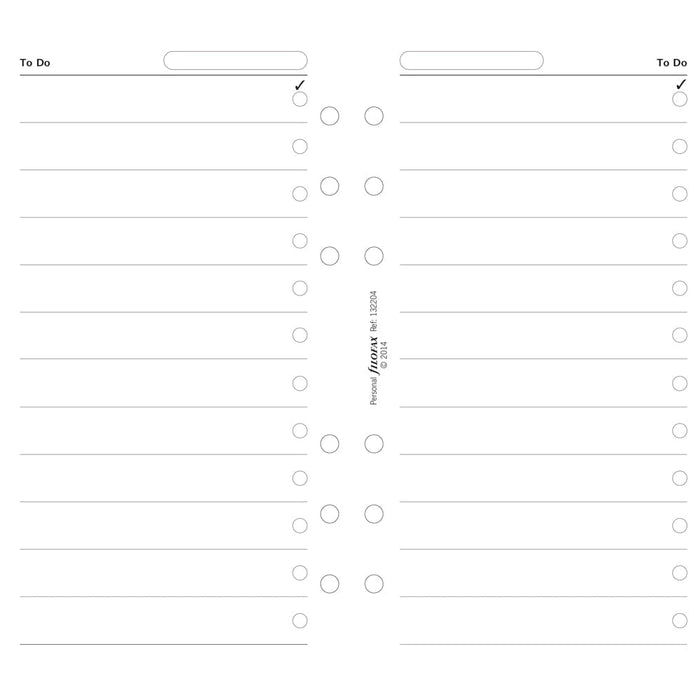 Filofax Personal To Do Pad Refill CXF132204