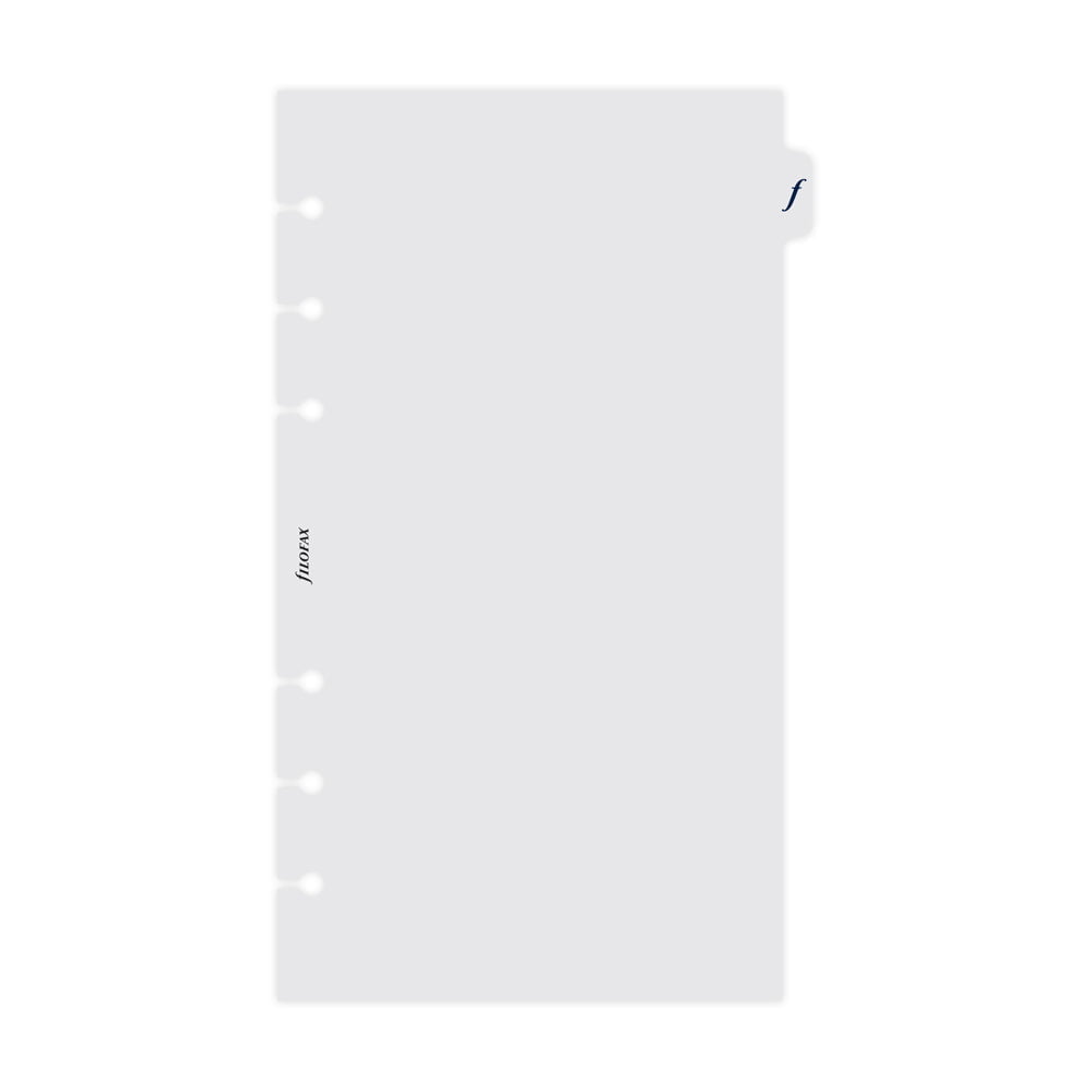 Filofax Personal Transparent Flyleaf with Tab Refill | Desktop ...