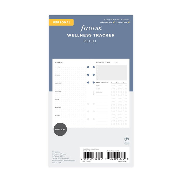 Filofax Personal Wellness Tracker Refill Pack CXF132688