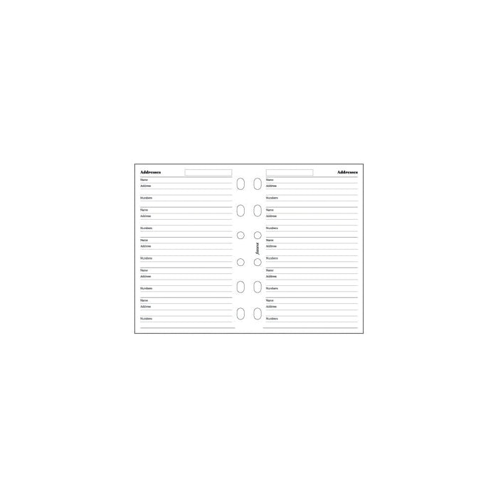 Filofax Pocket Name/Address/Phone Refill CXF210201