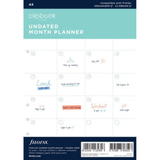Filofax Undated Clipbook A5 Monthly Planner Refill CXF345002