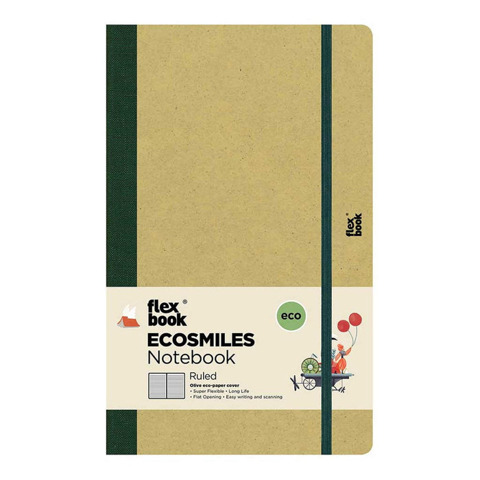 Flexbook 130mm x 210mm Ecosmiles Ruled Notebook - Olive FP2100103